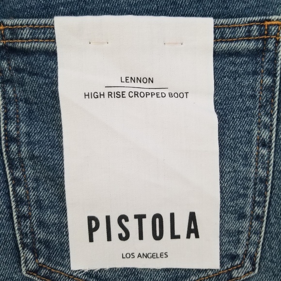 Pistola Lennon Distressed High Rise Crop Boot Jeans -Size 26 - Denny Distressed - Picture 10 of 13